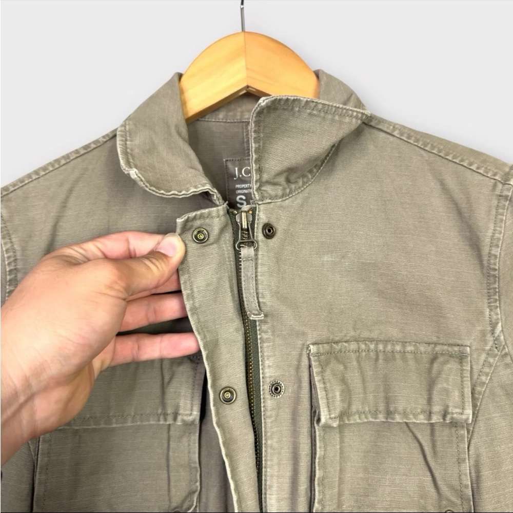 J Crew Women's Utility Cargo Safari Jacket Sz Small Green Military Field Y2K VTG - Picture 5 of 12